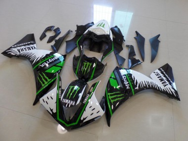 12-14 White Green Big Monster Yamaha YZF R1 Motorcycle Fairings