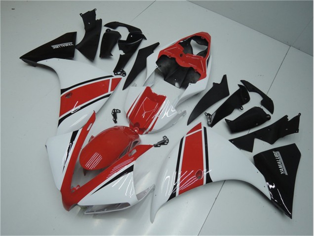 12-14 White Red Black Yamaha YZF R1 Motorcycle Fairings