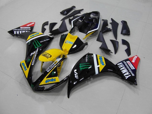 12-14 Yellow Black Monster Yamaha YZF R1 Motorcycle Fairings