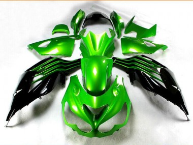 12-21 Black Green Kawasaki ZX14R ZZR1400 Motorcycle Fairing