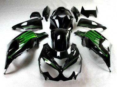 12-21 Black Green Kawasaki ZX14R ZZR1400 Motorcycle Fairings