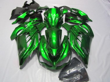 12-21 Green White Ninja Decal Kawasaki ZX14R ZZR1400 Motorcycle Fairings