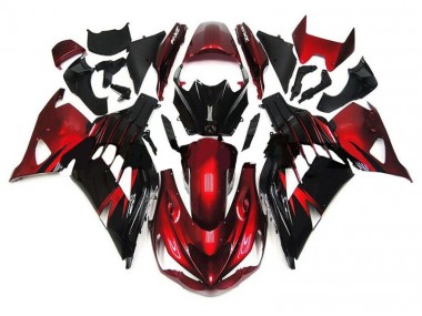 12-21 Red Black Kawasaki ZX14R ZZR1400 Motorcycle Fairings