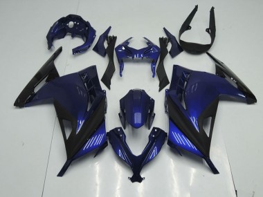 13-16 Blue Black Kawasaki ZX300R Motorcycle Fairings