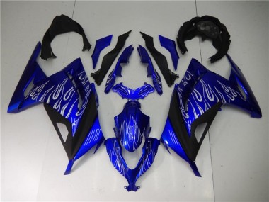 13-16 Blue White Black Kawasaki EX300 Motorcycle Fairings