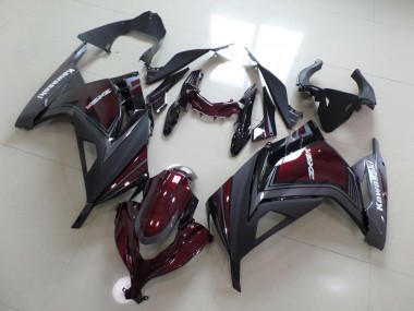 13-16 Dark Red and Grey Kawasaki ZX300R Motorcycle Fairings