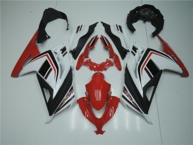 13-16 Red White Black Kawasaki EX300 Motorcycle Fairings