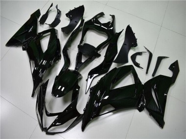 13-18 Glossy Black Kawasaki ZX6R Motorcycle Fairings