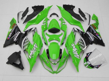 13-18 Green Black 11 Kawasaki ZX6R Motorcycle Fairings