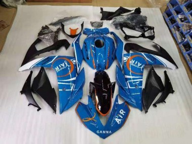 15-22 Blue and White Yamaha YZF R3 Motorcycle Fairings