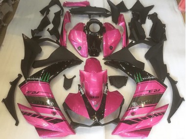 15-22 Pink and Black Yamaha YZF R3 Motorcycle Fairings