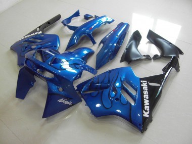 94-97 Blue Black Flame Kawasaki ZX9R Motorcycle Fairing