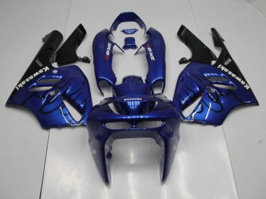 94-97 Blue Black Flame Kawasaki ZX9R Motorcycle Fairings