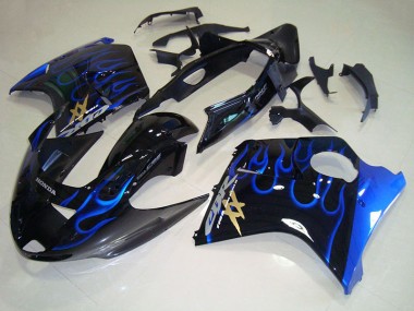 96-07 Black Blue Flame Honda CBR1100XX Blackbird Motorcycle Fairings