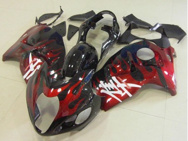 96-07 Black Red Flame Suzuki GSXR 1300 Hayabusa Motorcycle Fairing