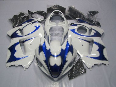 96-07 White Blue Suzuki GSXR 1300 Hayabusa Motorcycle Fairings