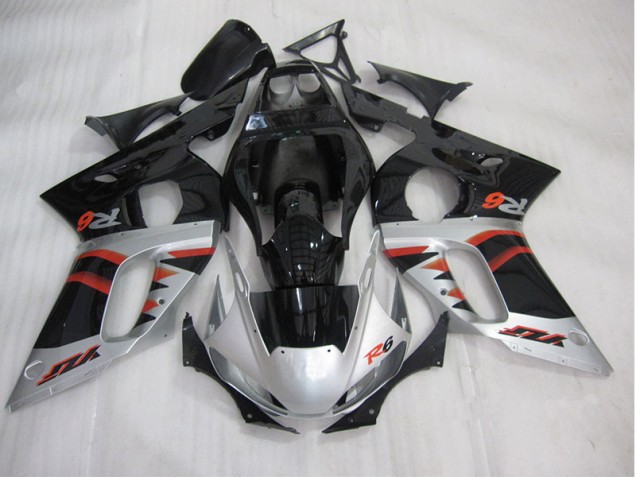 98-02 Black Silver Yamaha YZF R6 Motorcycle Fairing