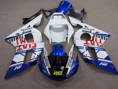 98-02 White Blue Fiat 46 Yamaha YZF R6 Motorcycle Fairings