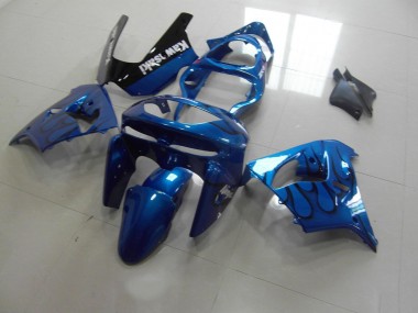 98-99 Blue Black Flame Kawasaki ZX9R Motorcycle Fairings